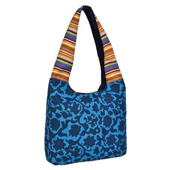 Florid Blue & Multi Canvas Hobo Bag 2