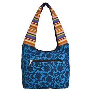 Florid Blue & Multi Canvas Hobo Bag 3