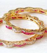 FINE AD RUBY STUD BANGLES