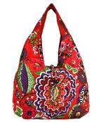 Florid Red & Multi Canvas Hobo Bag