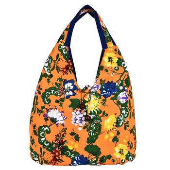 Florid Orange & Multi Canvas Hobo Bag 1