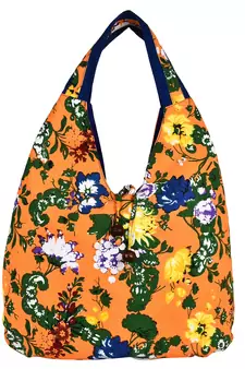 Florid Orange & Multi Canvas Hobo Bag