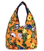 Florid Orange & Multi Canvas Hobo Bag