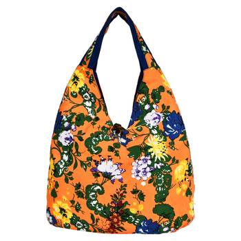 Florid Orange & Multi Canvas Hobo Bag 3