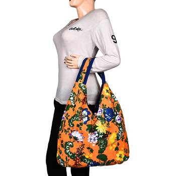 Florid Orange & Multi Canvas Hobo Bag 6
