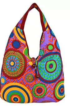 Florid Multicolor Canvas Hobo Bag