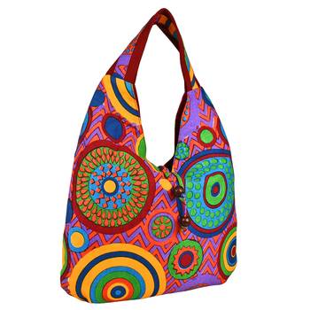 Florid Multicolor Canvas Hobo Bag 2