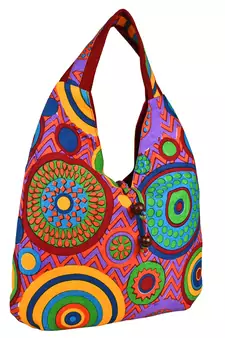 Florid Multicolor Canvas Hobo Bag
