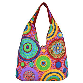 Florid Multicolor Canvas Hobo Bag 3