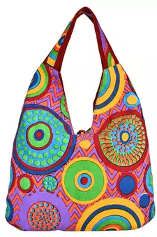 Florid Multicolor Canvas Hobo Bag