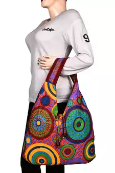 Florid Multicolor Canvas Hobo Bag