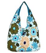 Florid Blue & Multi Canvas Hobo Bag