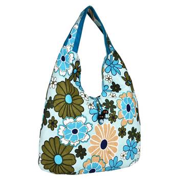 Florid Blue & Multi Canvas Hobo Bag 2