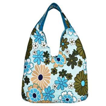 Florid Blue & Multi Canvas Hobo Bag 3