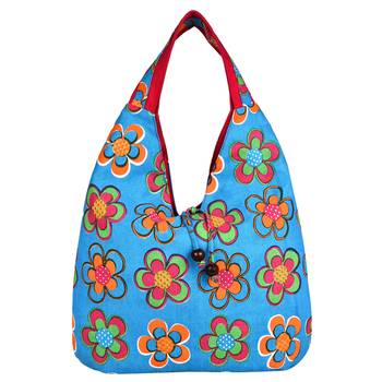 Florid Blue & Multi Canvas Hobo Bag 1