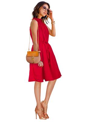 Red Crepe Plain Western Fancy Top 2