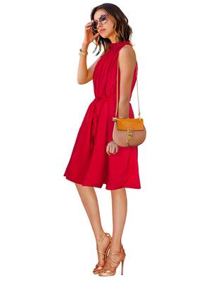 Red Crepe Plain Western Fancy Top 3