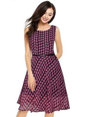 Pink Georgette Printed Western Top 1