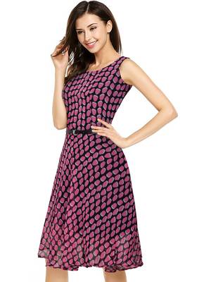 Pink Georgette Printed Western Top 2