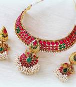 South Indian Pink Kemp Necklace Set