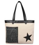 Starry Off-white Canvas Shoulder Bag