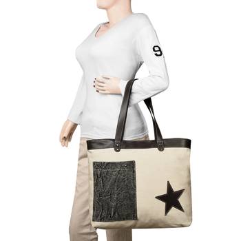 Starry Off-white Canvas Shoulder Bag 5