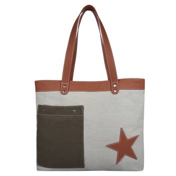 Starry Off-white Canvas Shoulder Bag 1