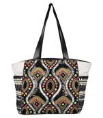 Nava Black Jacquard Tote Bag