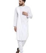 White Plain Linen Kurta Pajama