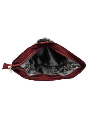 Mesh Brown Art Silk  Shoulder Bag 5