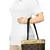 Ambi Black & Beige Art Silk Jacquard Shoulder Bag