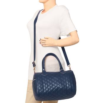Duvet Teal Blue PU Handbag 6