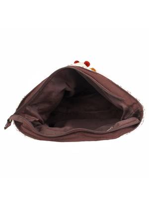 Seashell Beige Canvas Jacquard Handbag 5