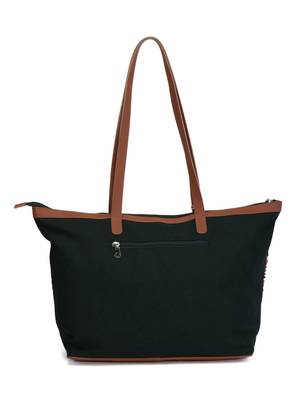Hoist Geometrical Print Black Canvas Handbag 3