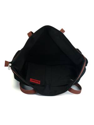 Hoist Geometrical Print Black Canvas Handbag 5