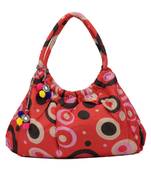 Dot Red Printed tassel Cotton Hand Bag