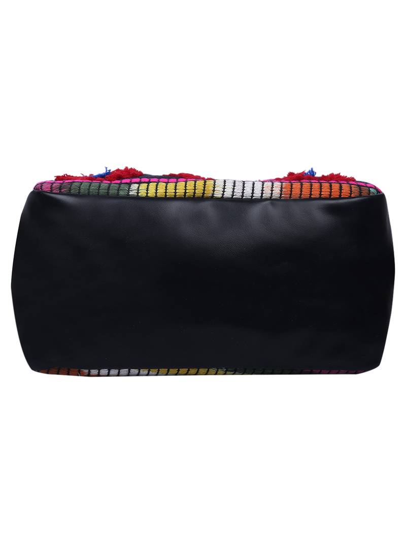 Wolly Red and Black Jacquard Tote Bag