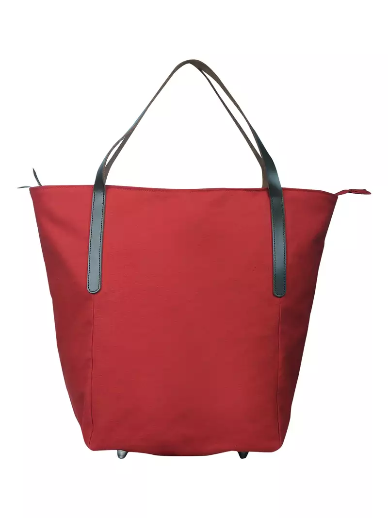 carryall red canvas tote bag
