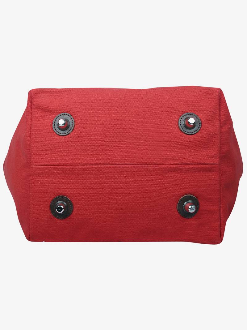 carryall red canvas tote bag