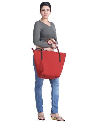 carryall red canvas tote bag 6