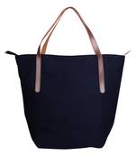 carryall navy blue canvas tote bag