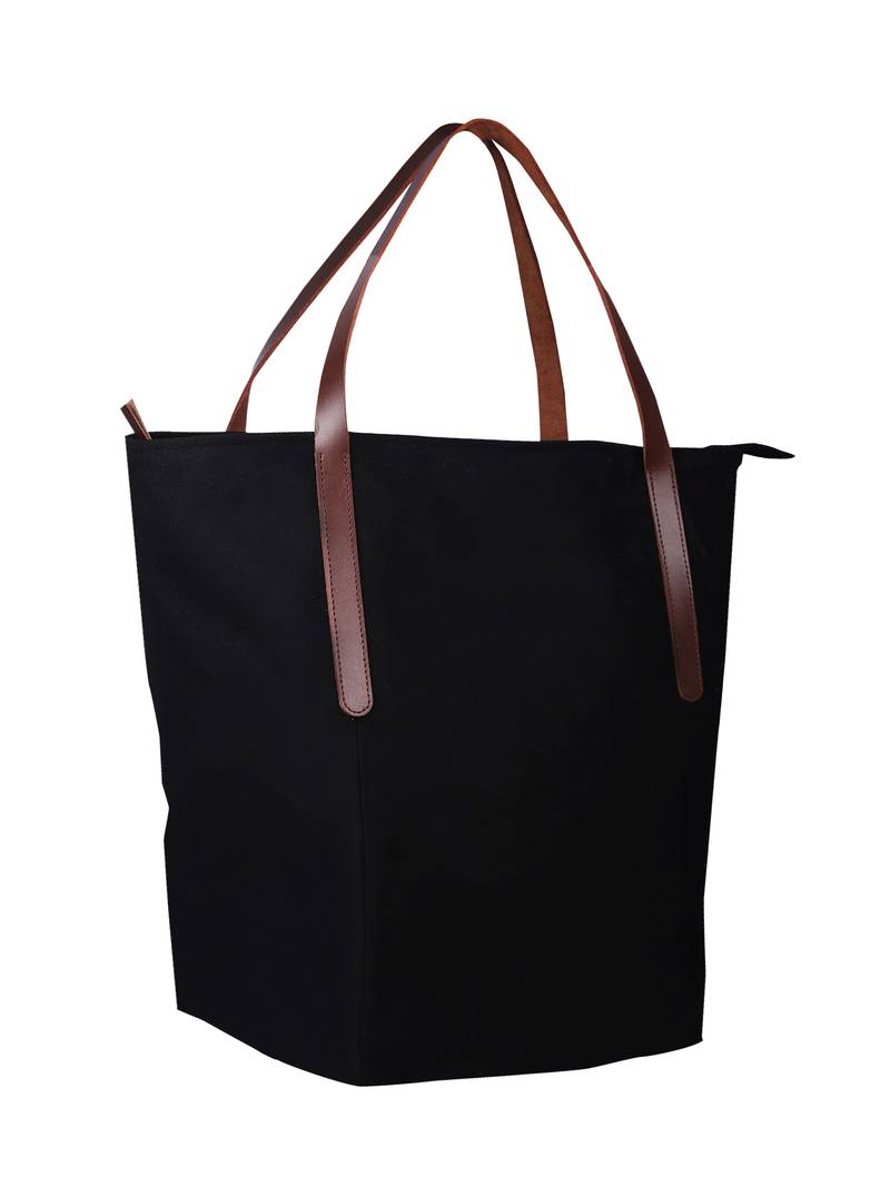 carryall black canvas tote bag