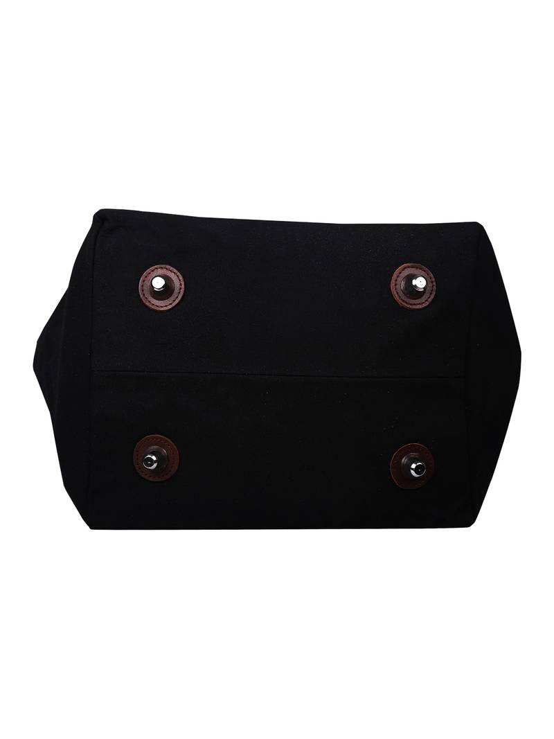 carryall black canvas tote bag