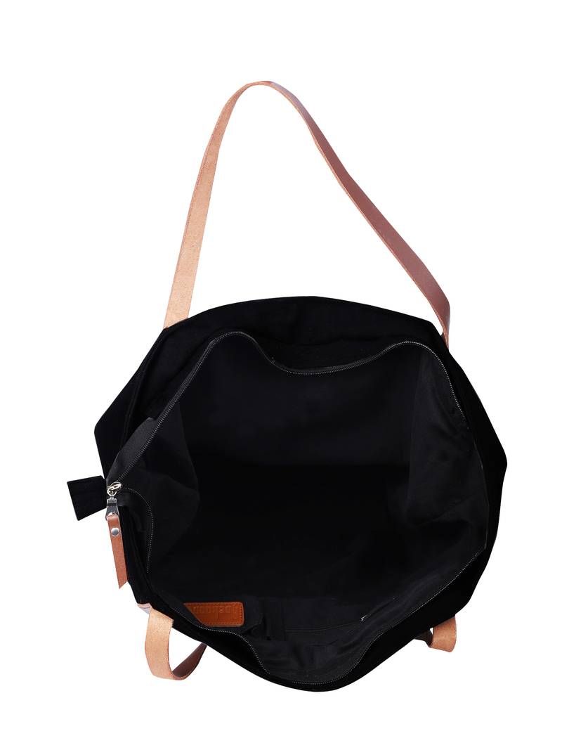 carryall black canvas tote bag