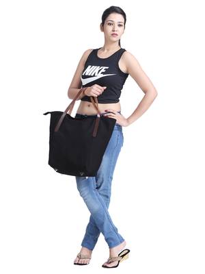 carryall black canvas tote bag 6