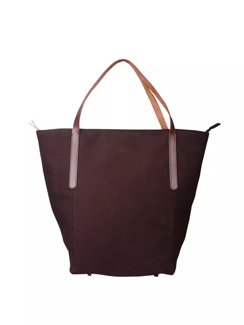 carryall brown canvas tote bag