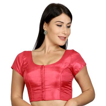 Banglori Silk Gajari Plain Short Sleeves Princess Cut Padded blouse 1