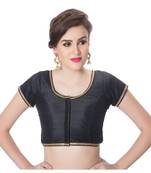 Black Padded Short Sleeves Readymade Saree Blouse