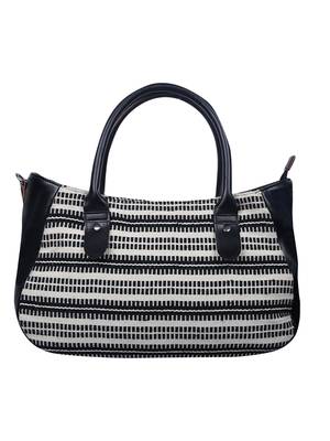 Monochrome Jacquard Black and White Handbag 1