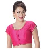 Pink Dupion Silk Princess Cut Padded Short Sleeves blouse